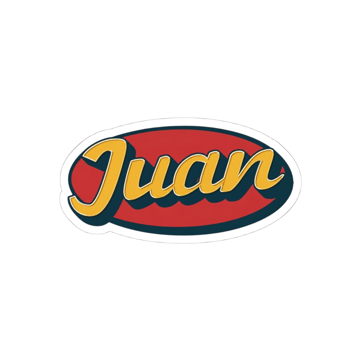 Retro Style Juan Name Sticker - Waterproof Vinyl Decal for Car Bumper, Laptop, Water Bottle, Bookcase, Phone Cases, Wall, and Window, Size - 5'' Longer Side | Juan Guarnizo - alternate angle 1, merchandise