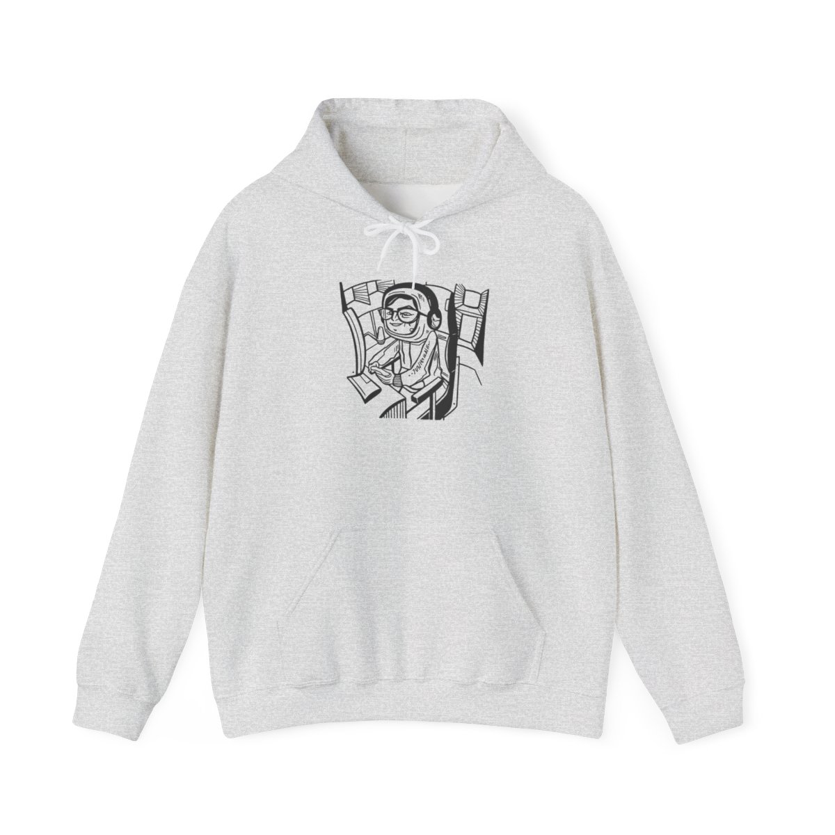 Astronaut Reading Book Hoodie | Space Illustration, Line Art | Juan Guarnizo - alternate angle 2, merchandise