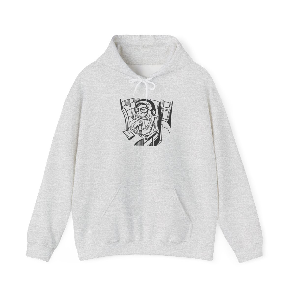 Astronaut Reading Book Hoodie | Space Illustration, Line Art | Juan Guarnizo - alternate angle 2, merchandise