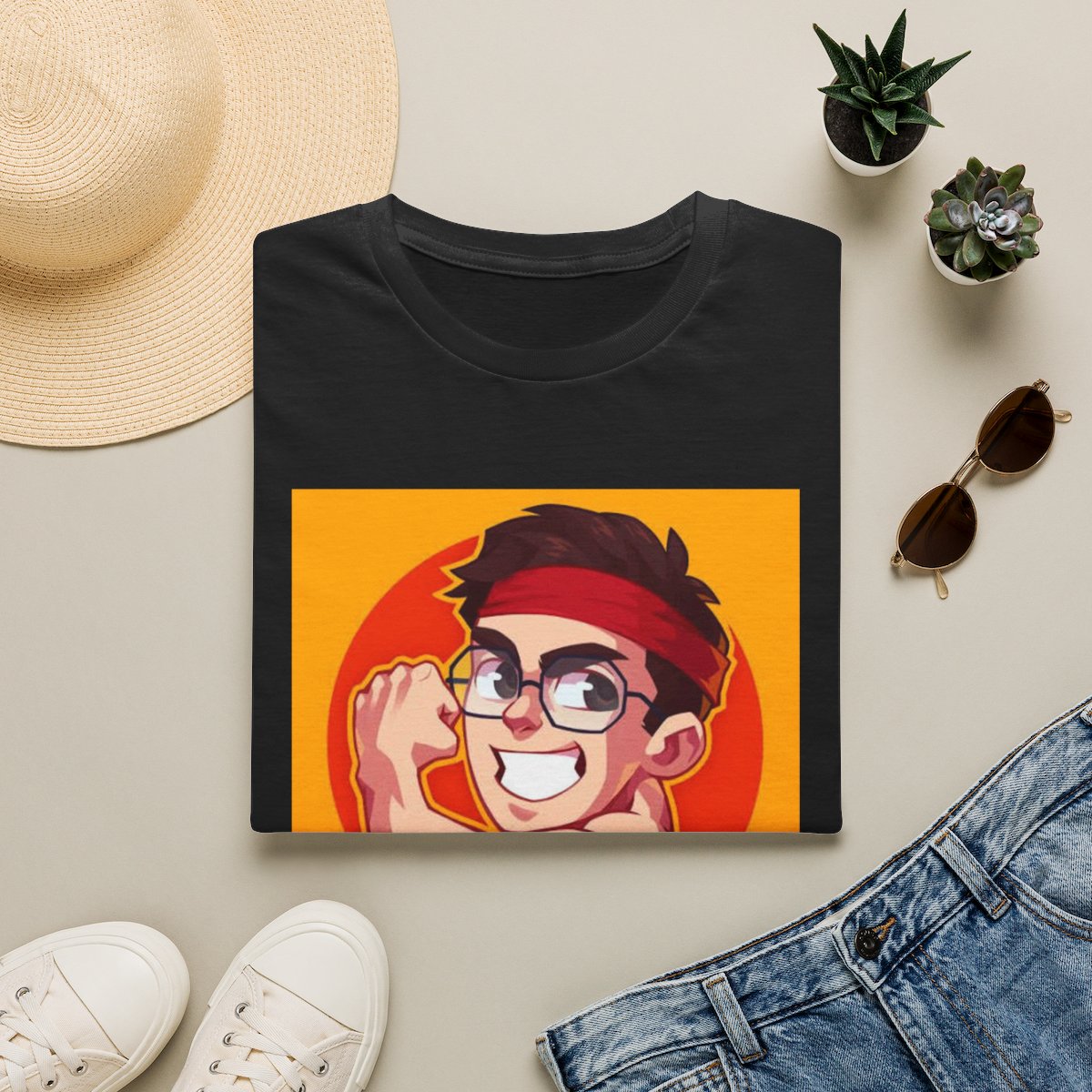Retro Cartoon Strong Guy T-Shirt | Muscle Flex Graphic Tee | Juan Guarnizo
